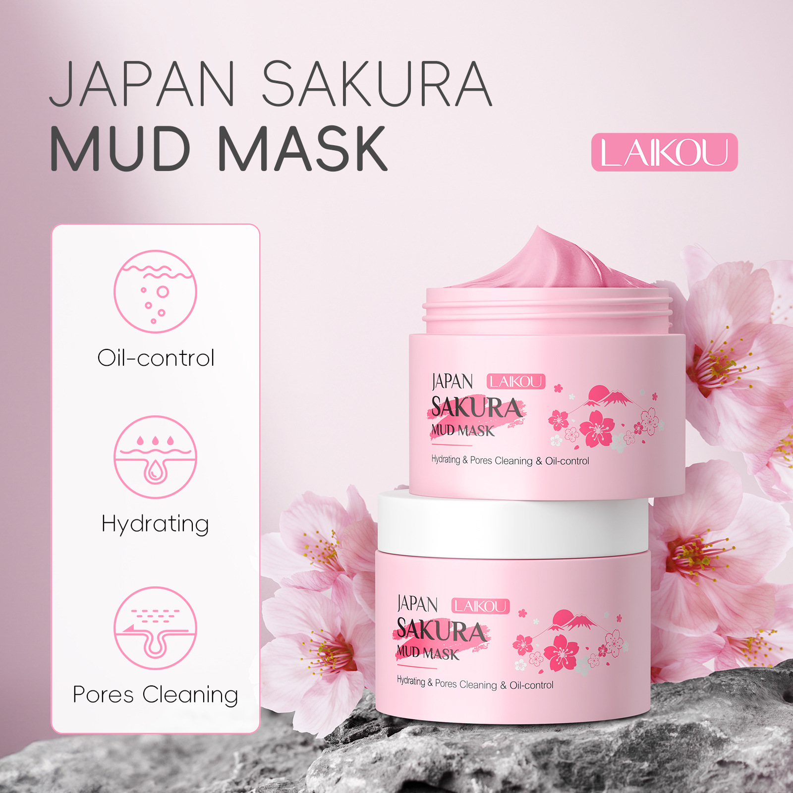 LAIKOU Sakura Clay Mask 25g/90 - مراجعة Dust Mask Construction وسعره
