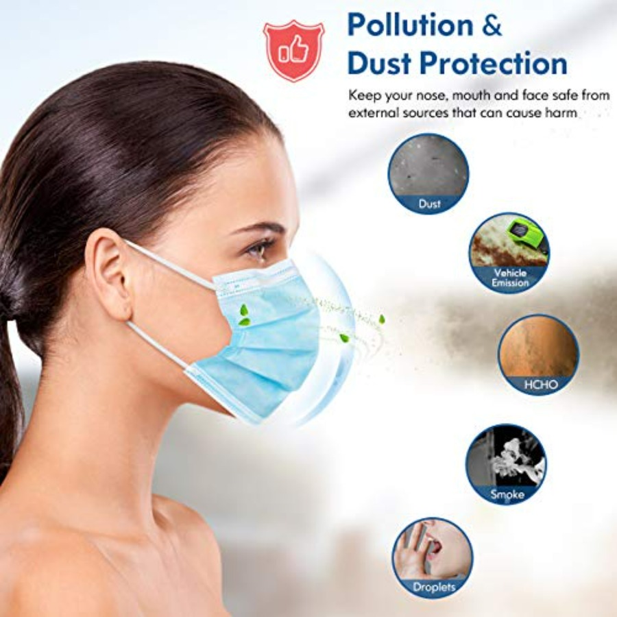 Face Mask Disposable Adults 3P - مراجعة Disposable Mask Blue وسعره