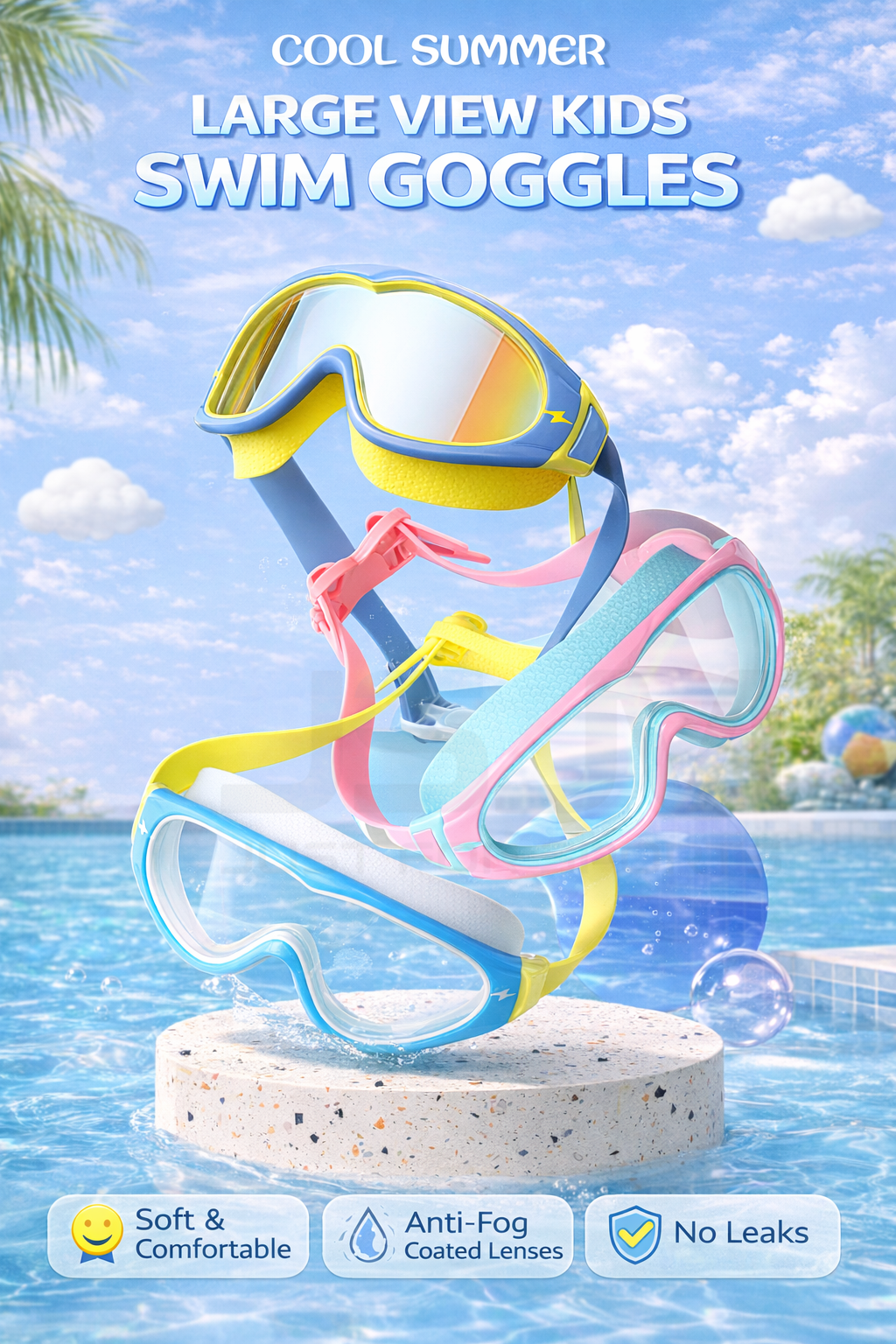 JSJM Kids Swimming Goggles Big - مراجعة Anti Pollution Mask وسعره