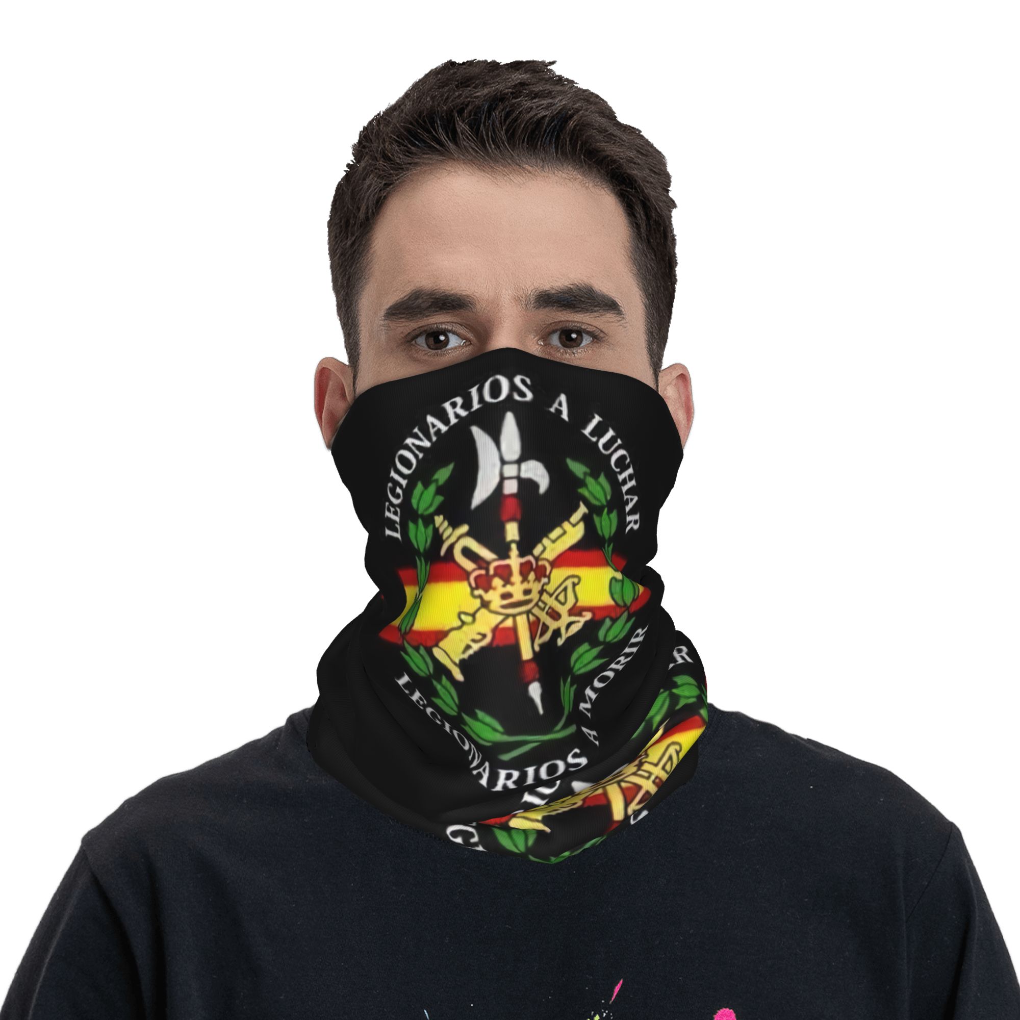 Custom Spanish Legion Bandana  - مراجعة Neck Gaiter Face Cover وسعره