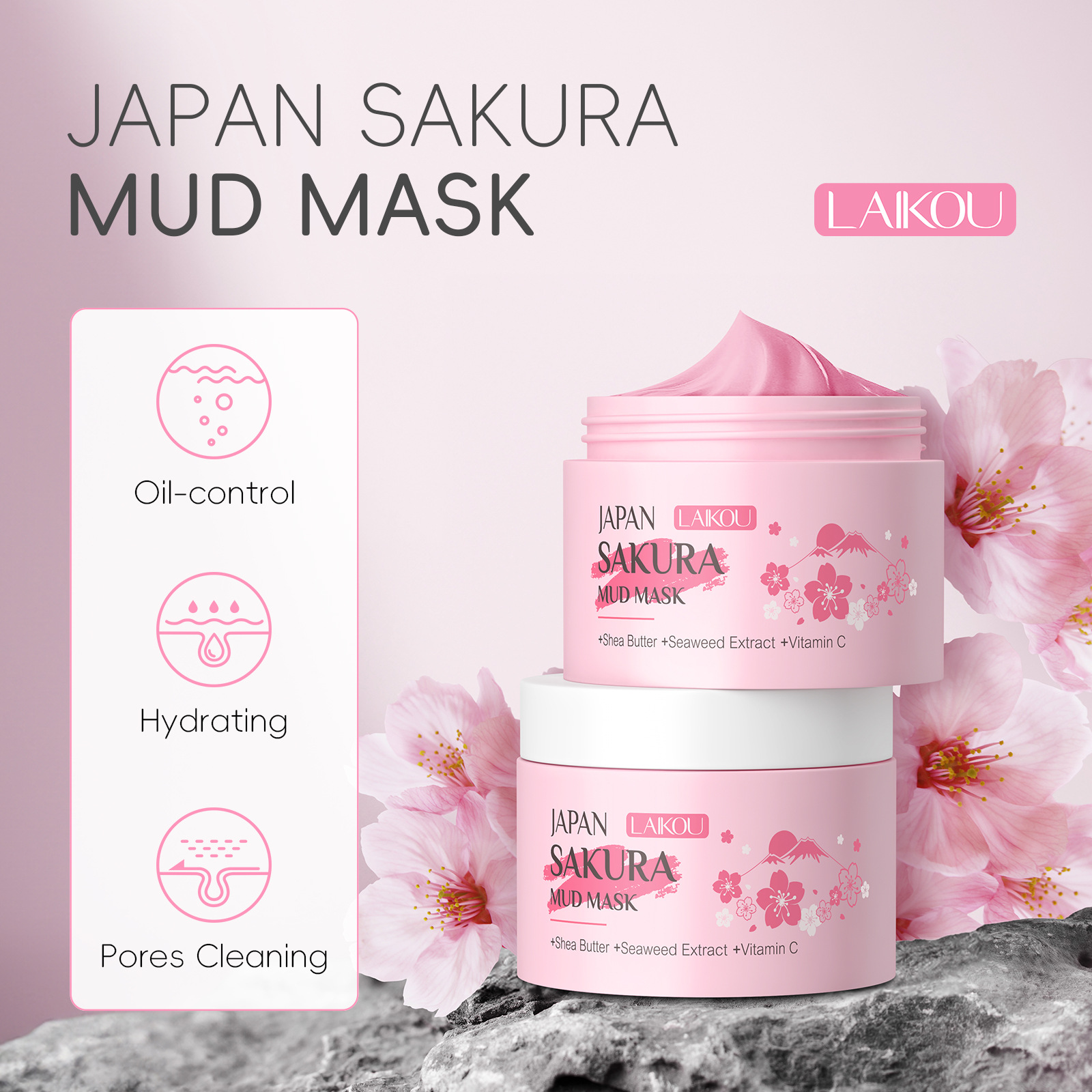 LAIKOU Sakura Clay Mask 25g 90 - مراجعة Dust Mask Construction وسعره