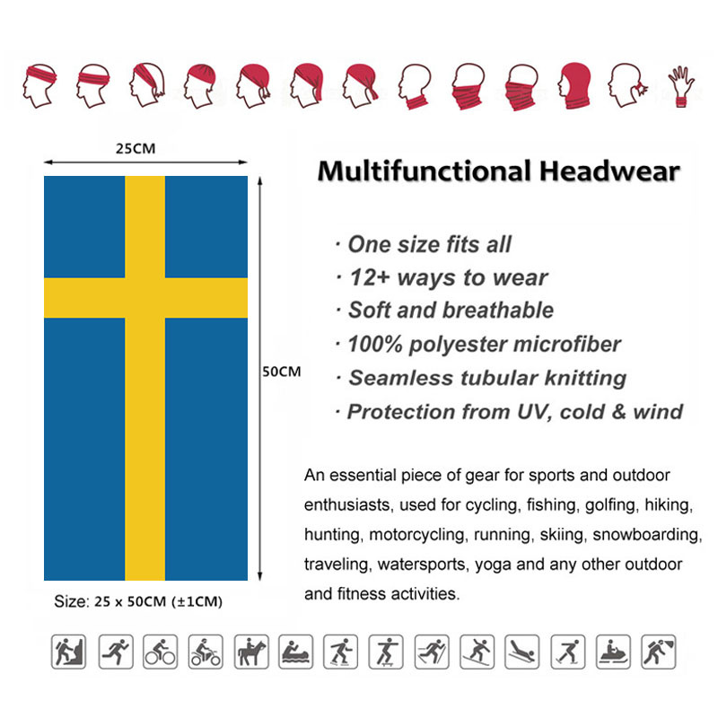 Sweden Flag Printed Bandana He - مراجعة Neck Gaiter Face Cover وسعره