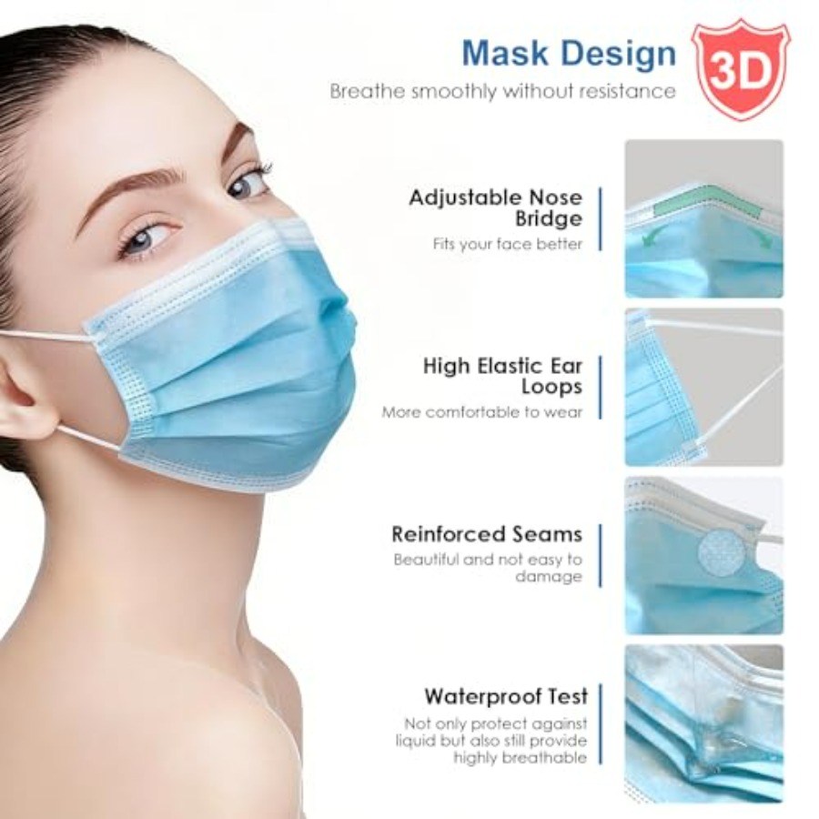 Blue Disposable Face Masks 100 - مراجعة Disposable Mask Blue وسعره