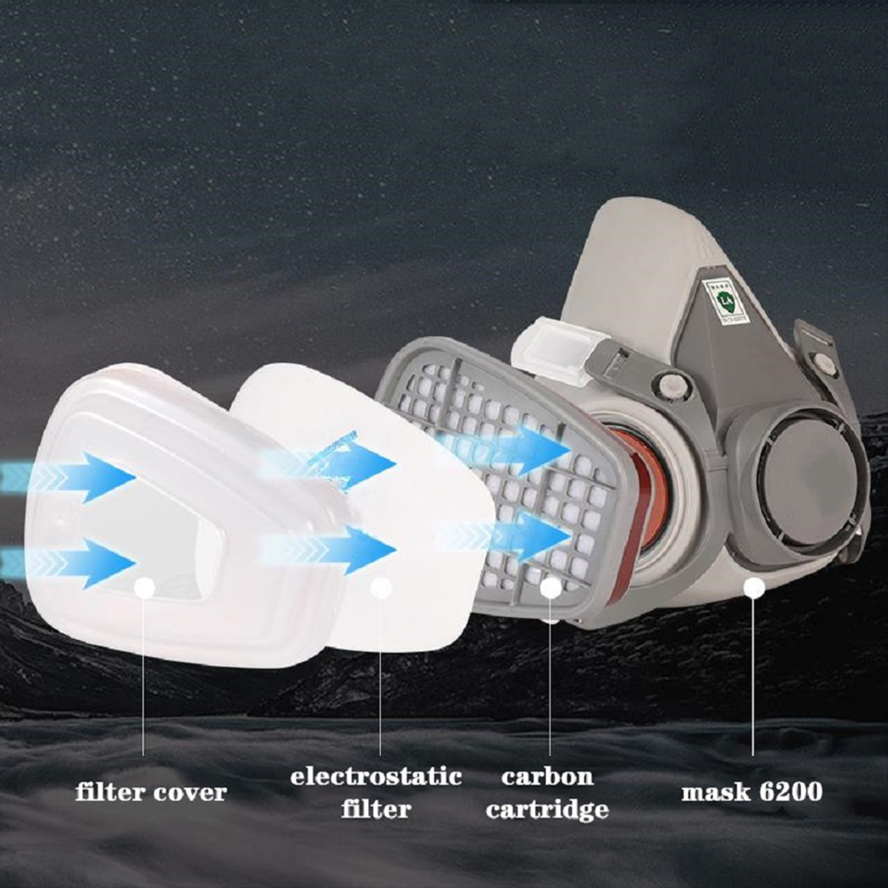 6200 Chemical Half Face Dustpr - مراجعة Dust Mask Construction وسعره