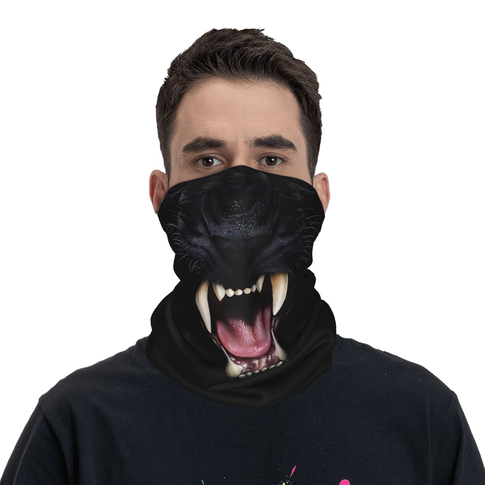 Custom Black Panther Animal He - مراجعة Neck Gaiter Face Cover وسعره