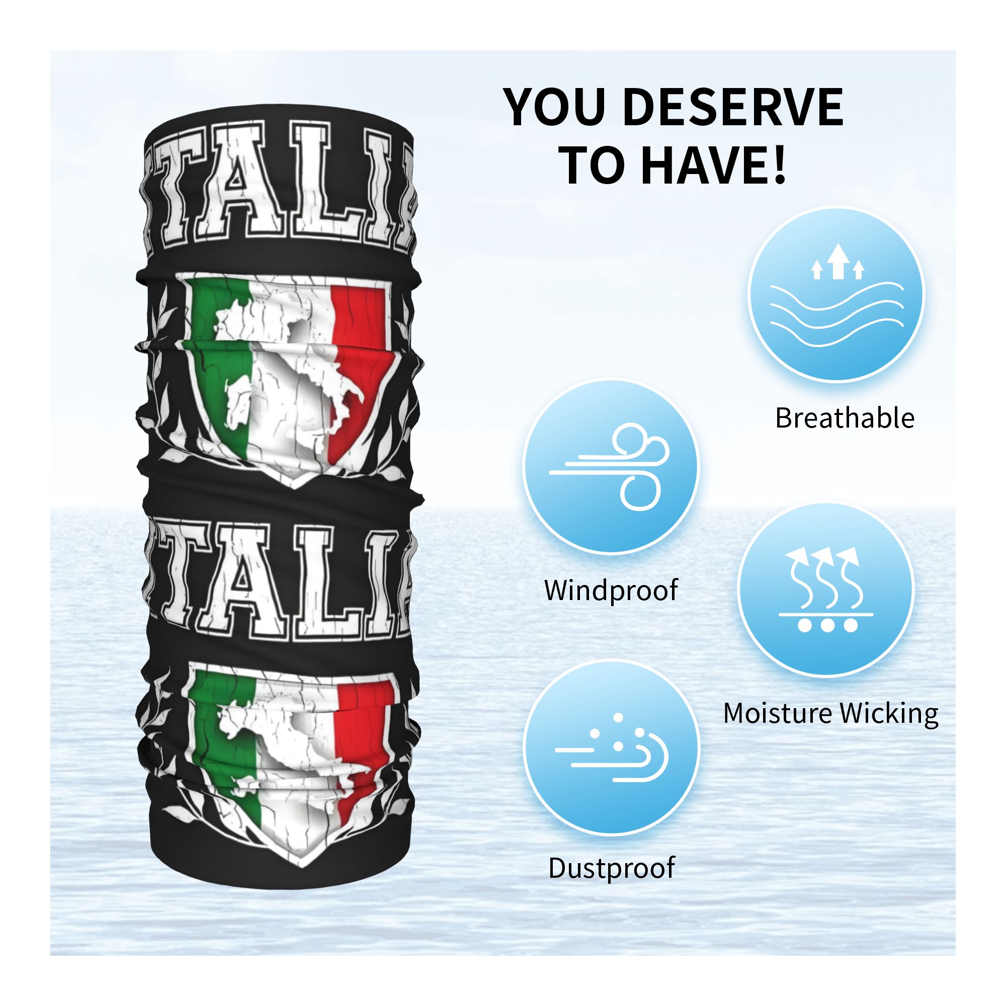 Custom Italy Flag Bandana Neck - مراجعة Neck Gaiter Face Cover وسعره
