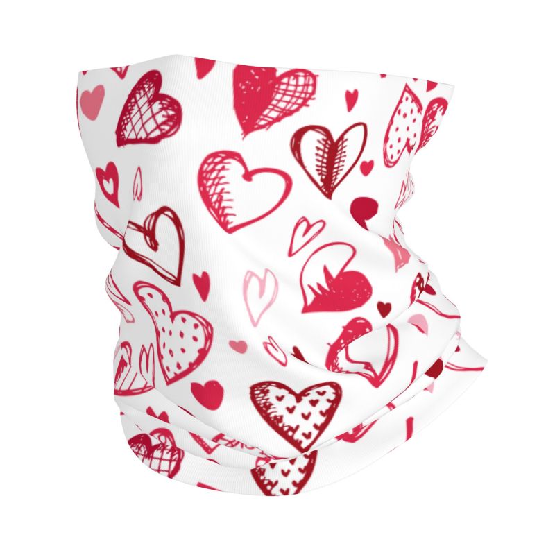 Pink Red Love Hearts Bandana N - مراجعة Neck Gaiter Face Cover وسعره