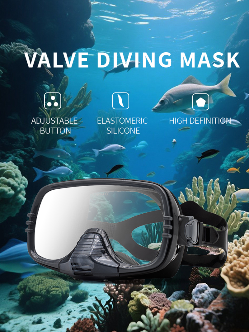 New Large Frame Diving Mask wi - مراجعة Silicone Mask Bracket وسعره