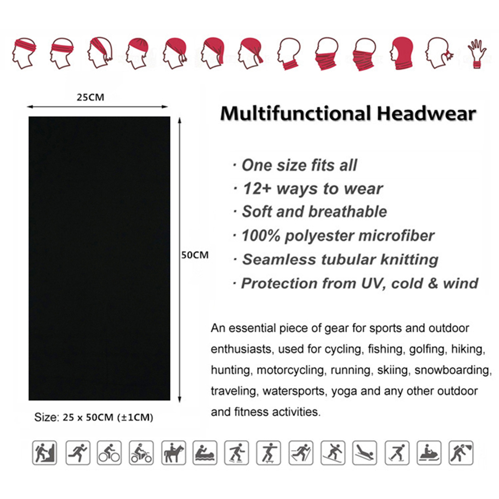 Seamless Solid Color Bandanas  - مراجعة Neck Gaiter Face Cover وسعره