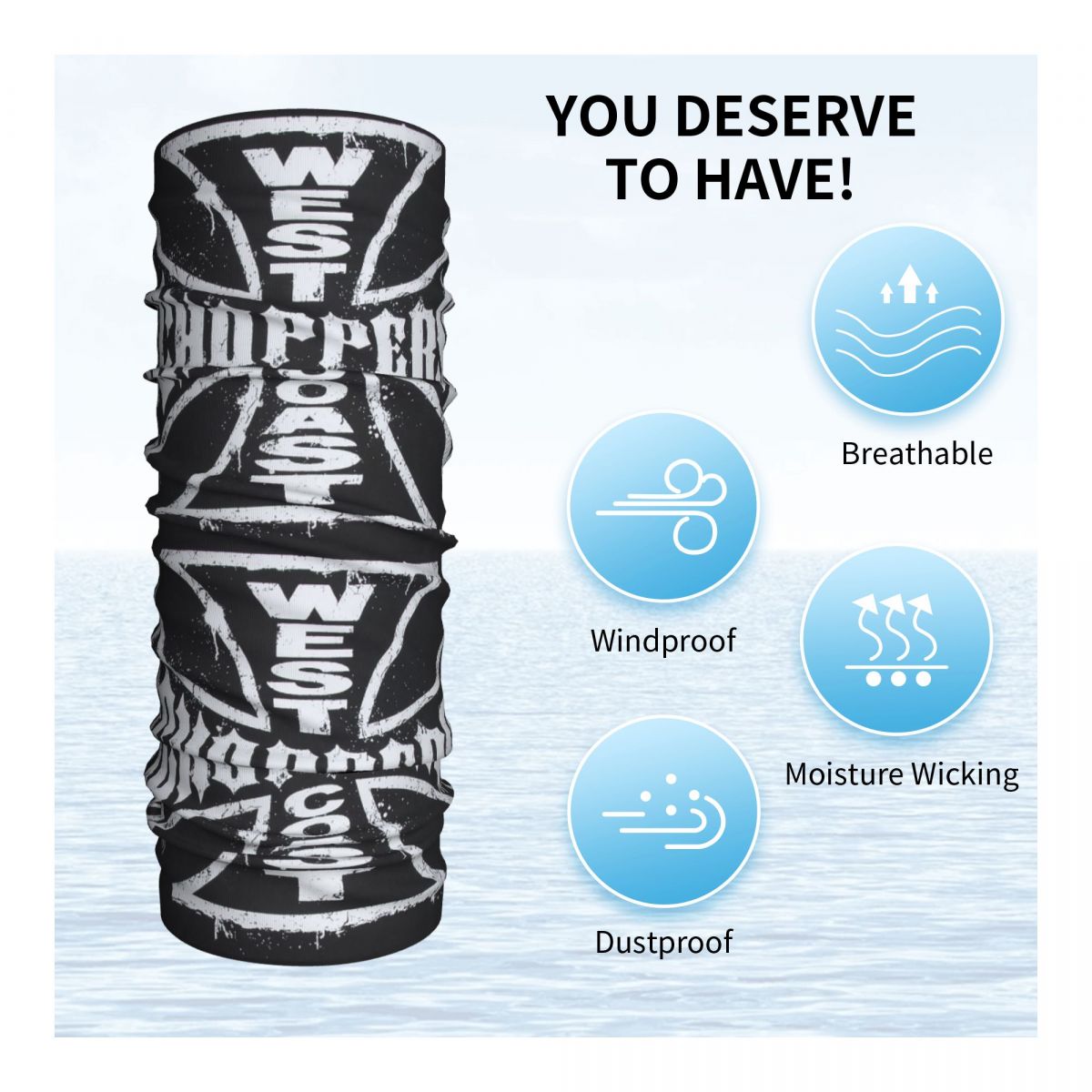 West Coast Iron Cross Choppers - مراجعة Neck Gaiter Face Cover وسعره