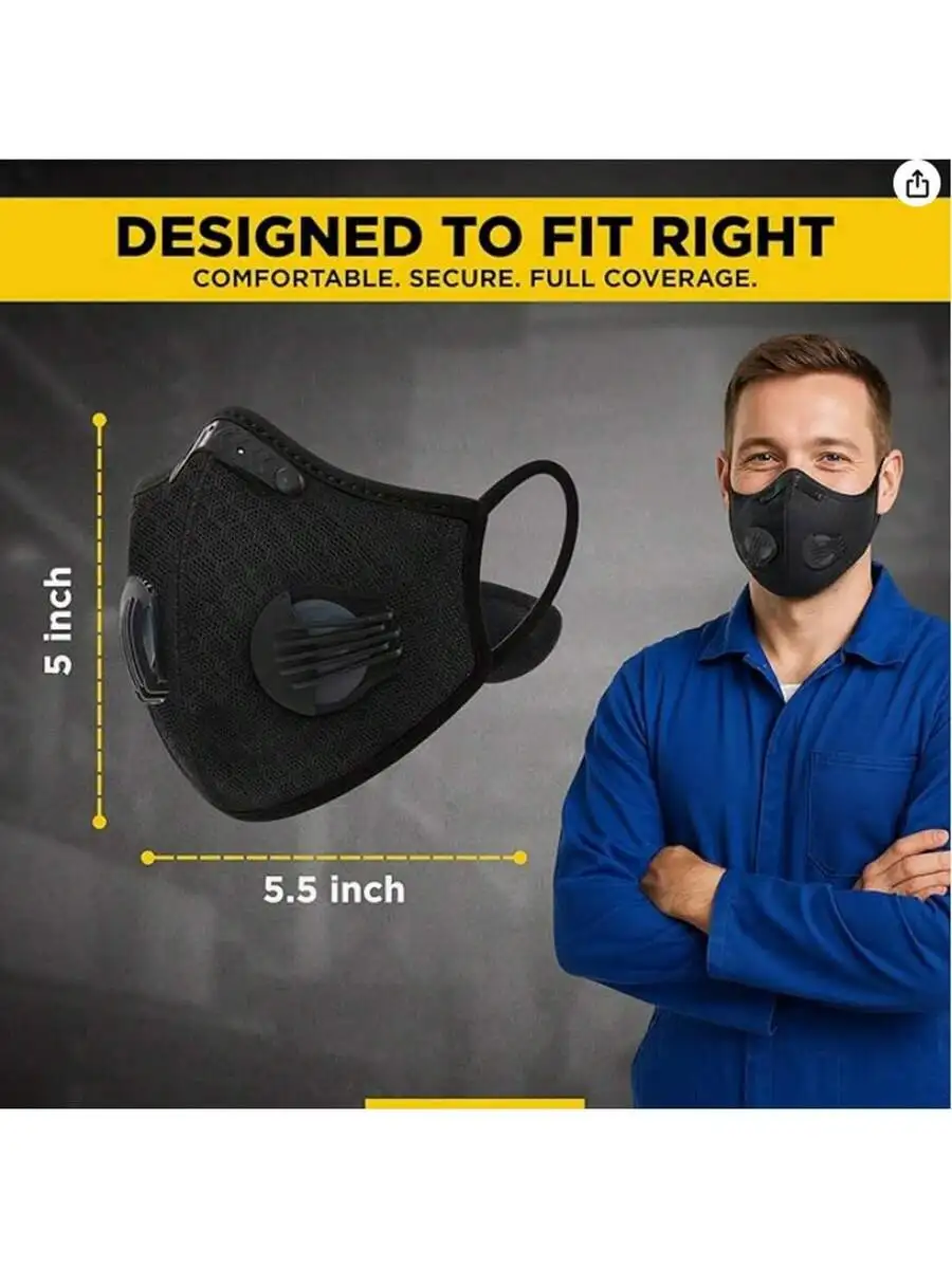 2-Pack Reusable Half Face Mask - مراجعة Black Face Mask Pack وسعره